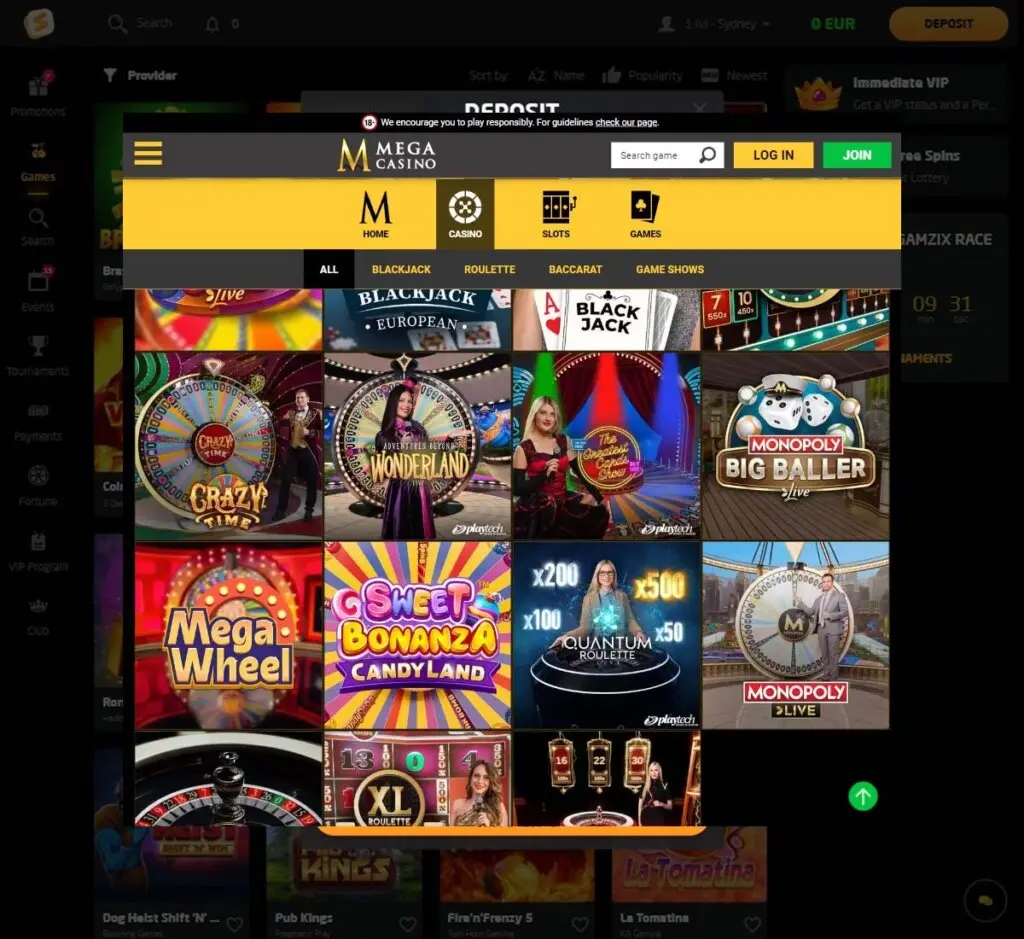 MegaCasino Juegos