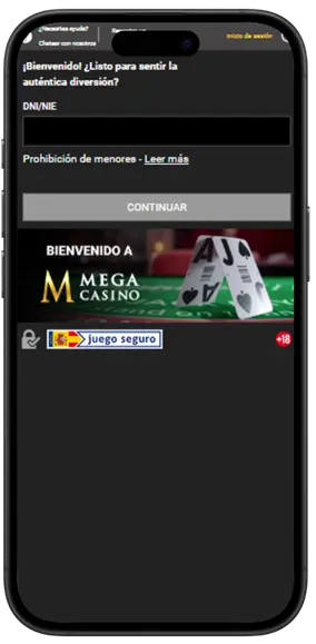 Aplicación Móvil Mega Casino